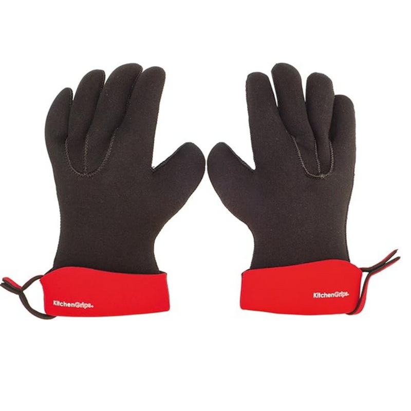 Cuisipro KitchenGrips FLXaPrene Red & Black Chefs Gloves – Set of 2 | Small