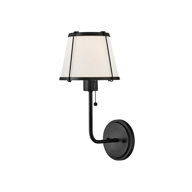Hinkley 4890 Clarke 1-lt 16″ Tall LED Wall Sconce, Linen Shade