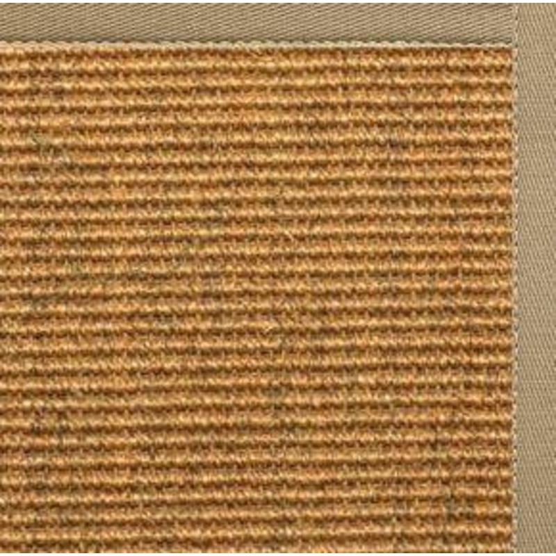 Cognac Sisal Rug with Oatmeal Cotton Border