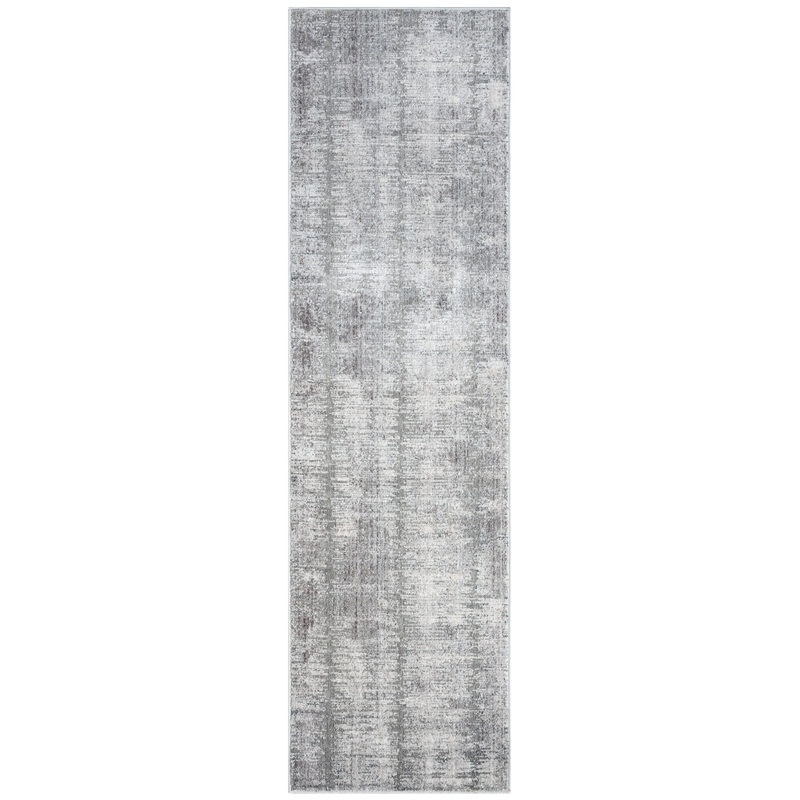 Nourison Abstract Hues 2’2″ x 8′ Grey White Modern Indoor Rug