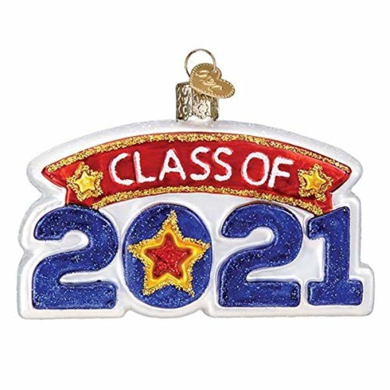 Old World Christmas Glass Blown Ornament, Class of 2021, 4″